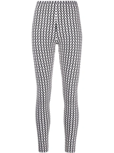 Shop Valentino All-over Logo-print Leggings In Black