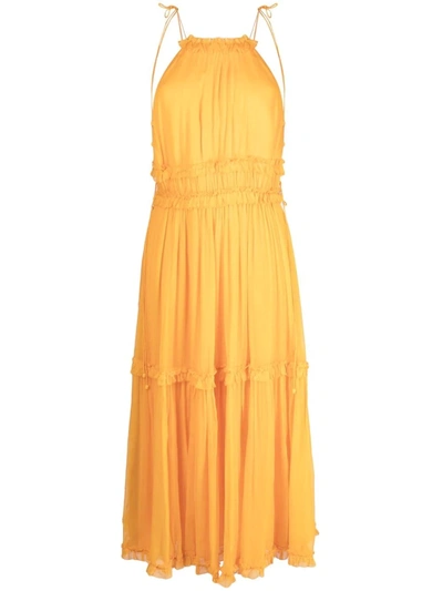 Shop Zimmermann Mae Tiered Frill Dress In Orange