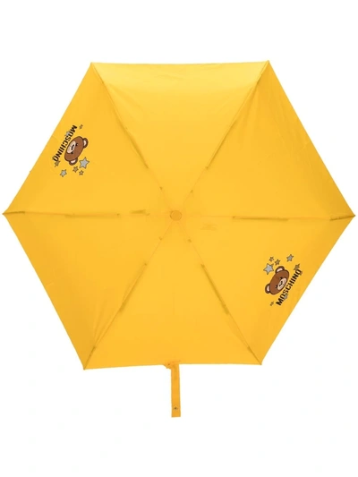 Shop Moschino Teddy Bear-print Umbrella In Yellow