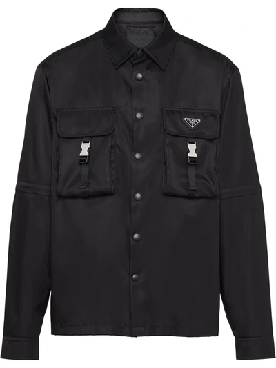 Prada Re-nylon Convertible Shirt In Black | ModeSens