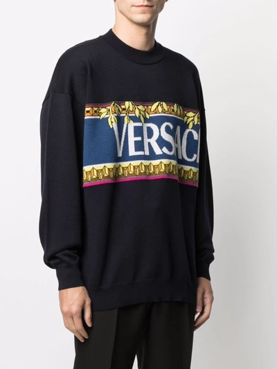 Shop Versace Sweaters Blue