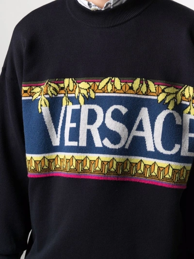 Shop Versace Sweaters Blue