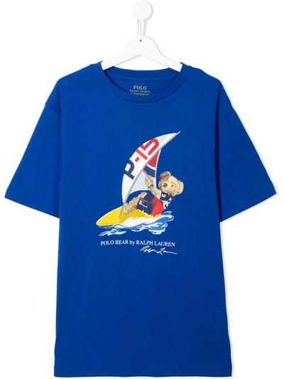 Shop Ralph Lauren Polo Bear T-shirt In 蓝色