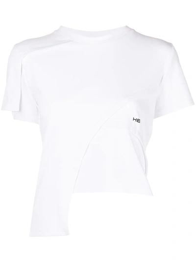 Shop Heliot Emil Logo-print Panelled T-shirt In 白色