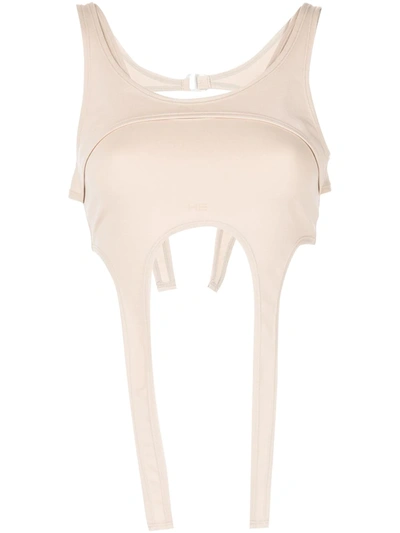 Heliot Emil Cropped Multi-panelled Vest Top In 中性色