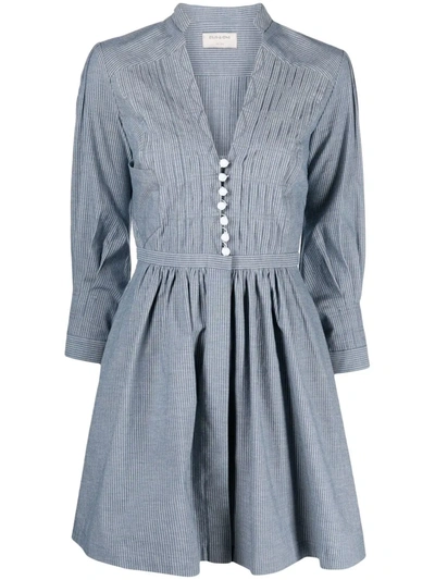 Shop Zeus + Dione Stripe-print Shirt Dress In 蓝色