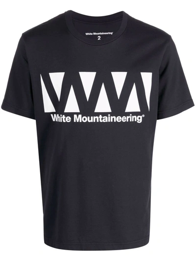 Shop White Mountaineering Logo-print Cotton T-shirt In 蓝色