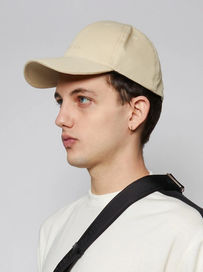 Shop Givenchy Curved Cap With Embroided Logo Pale Golden