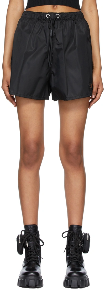 Shop Prada Black Re-nylon Gabardine Shorts In F0002 Black