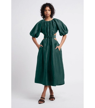 Shop Aje Preorder: Mimosa Cut Out Dress In Emerald