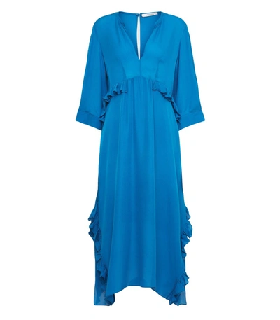 Shop Dorothee Schumacher Fluid Luxury Dress In Vibrant Blue