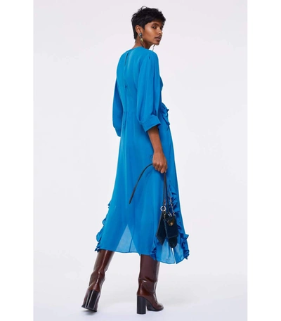 Shop Dorothee Schumacher Fluid Luxury Dress In Vibrant Blue