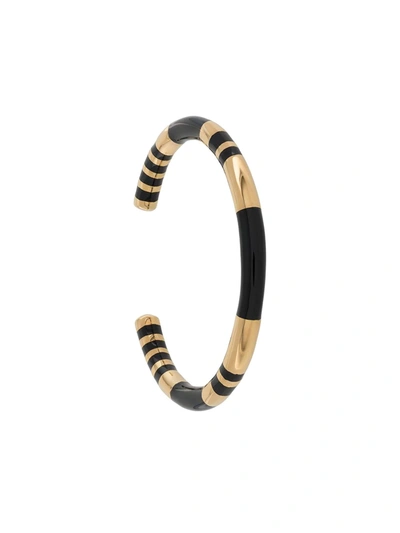 Aurelie Bidermann Positano Resin And Gold Plated Bangle Bracelet In Schwarz