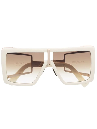 Shop Balmain Eyewear Wonder Boy Ii Oversize-frame Sunglasses In Neutrals