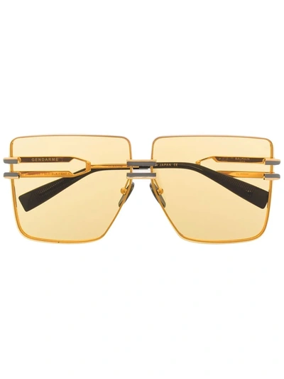 Balmain Eyewear Gendarme Oversize-frame Sunglasses In Gold