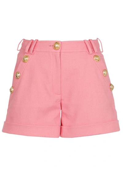 Shop Balmain Shorts Pink In Rose Moyen