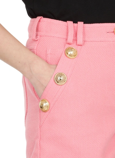 Shop Balmain Shorts Pink In Rose Moyen