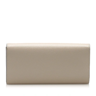 Shop Fendi F Is  Leather Wallet On Chain In Neutrals