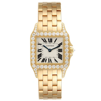 Shop Cartier Santos Demoiselle Yellow Gold Diamond Midsize Ladies Watch Wf9002y7 In Not Applicable