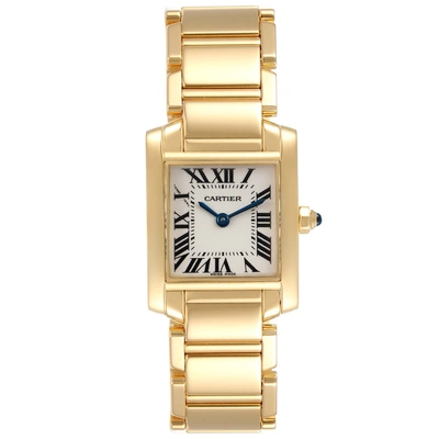 Shop Cartier Tank Francaise Yellow Gold Quartz Ladies Watch W50002n2 In Not Applicable