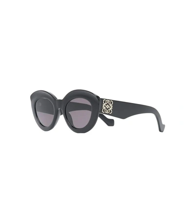 Shop Loewe Butterfly Anagram Fitted Sunglasses Shiny Black