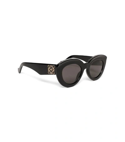 Shop Loewe Butterfly Anagram Fitted Sunglasses Shiny Black