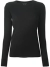 Theory Slim-fit Wool-blend Pullover Sweater In Black