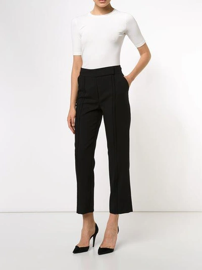 Shop Nina Ricci Fringe Trim Cropped Trousers
