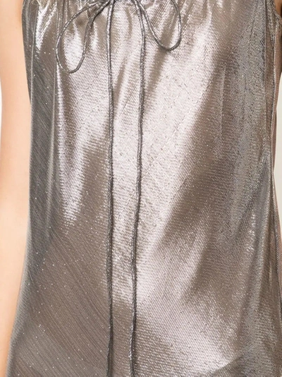 Shop Lisa Marie Fernandez Side Slit Sheer Slip Dress Silver