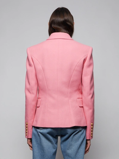 Shop Balmain Pink Double-breasted Jacket