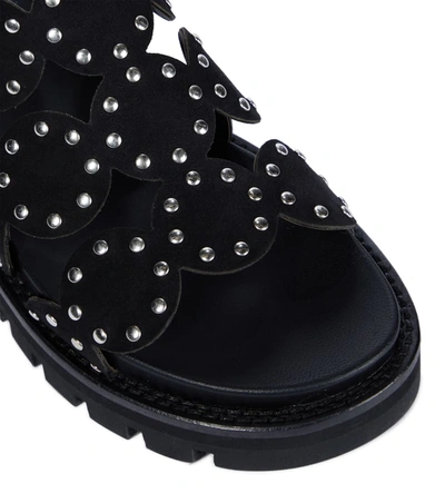 Shop Alaïa Studded Cage Sandals In 黑色