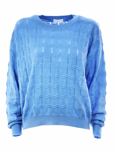 Shop Ballantyne Geometric Patterned Sweater In Light Blue