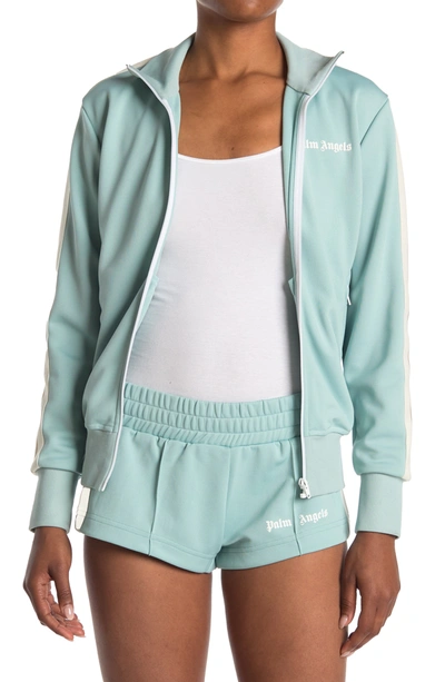 Shop Palm Angels Classic Zip Track Jacket In Blue