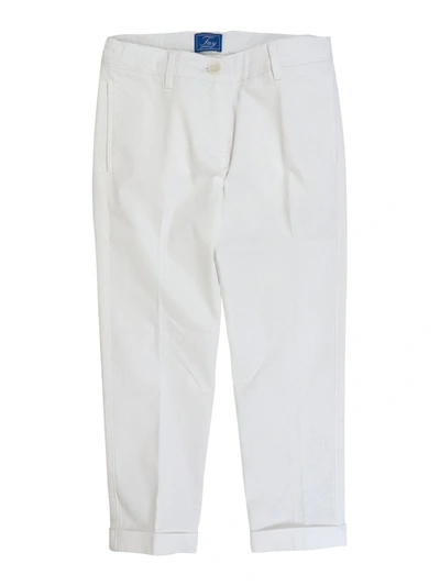 Shop Fay Stretch Cotton Trousers In White