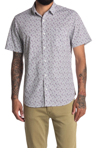 Shop Abound Mini Print Regular Fit Shirt In White-grey Grid Prt