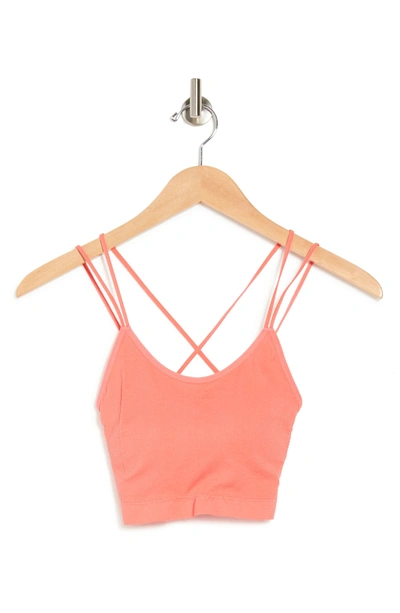Shop Abound Seamless Strappy Longline Bralette In Coral Glow
