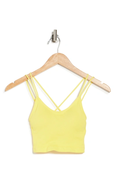 Shop Abound Seamless Strappy Longline Bralette In Yellow Butter