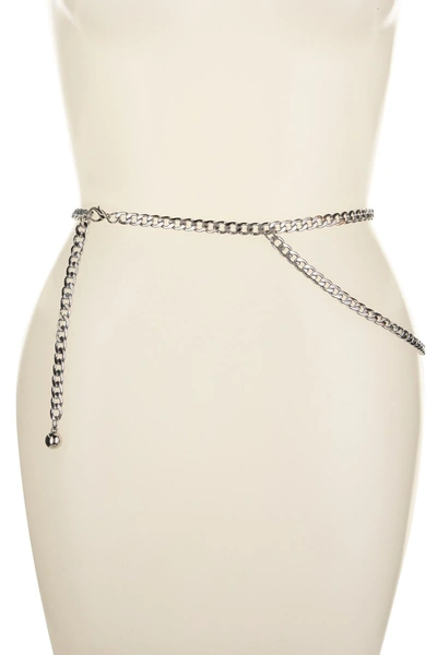 Shop Linea Pelle Drape Waist Chain In Shiny Silver
