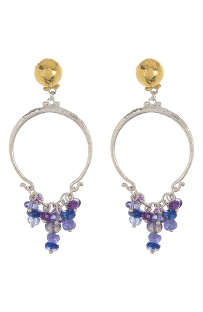 Shop Gurhan Flurries Purple Earrings In Silver