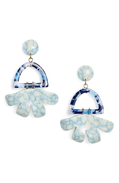 Shop Lele Sadoughi Buttercup Arch Drop Earrings In Blue Marble