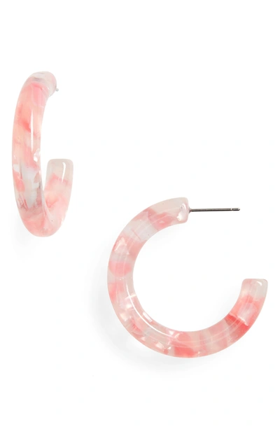 Shop Lele Sadoughi Broadway Hoop Earrings In Petal Pink
