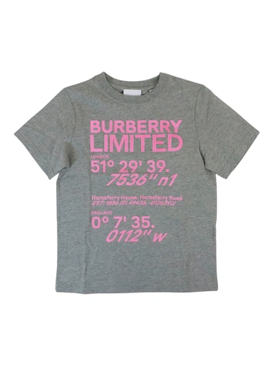 Shop Burberry Printed Cotton T-shirt In Grey