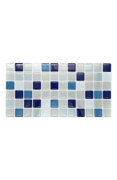 Shop Walplus Blue Sea Mosaic Glossy 3d Sticker Tile 24-piece Set