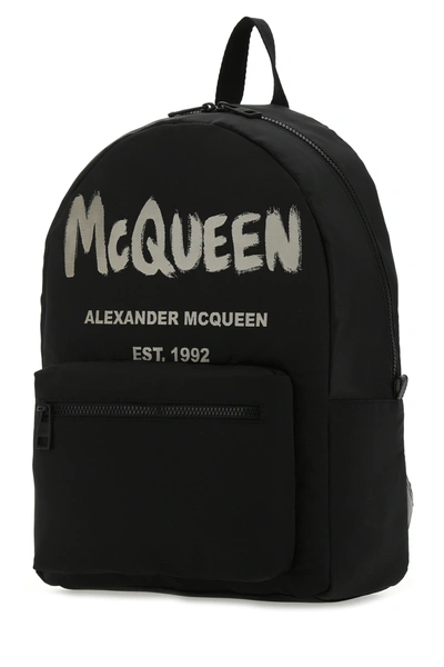 Alexander Mcqueen Black Graffiti Metropolitan Printed Backpack
