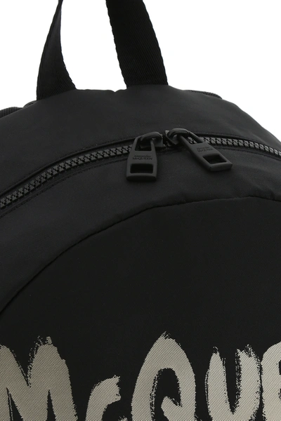 Alexander Mcqueen Black Graffiti Metropolitan Printed Backpack