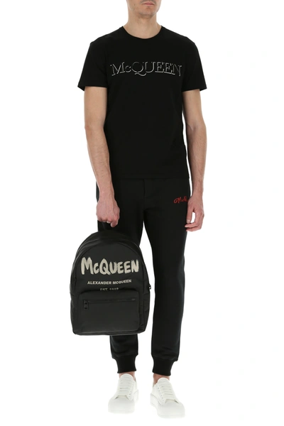 Alexander Mcqueen Black Graffiti Metropolitan Printed Backpack