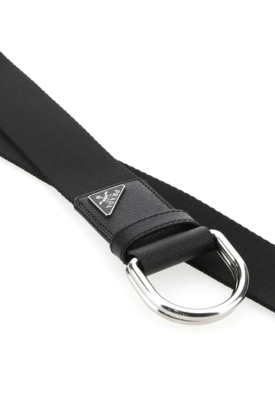 Prada Triangle Logo D ring Belt In Multi colored   ModeSens