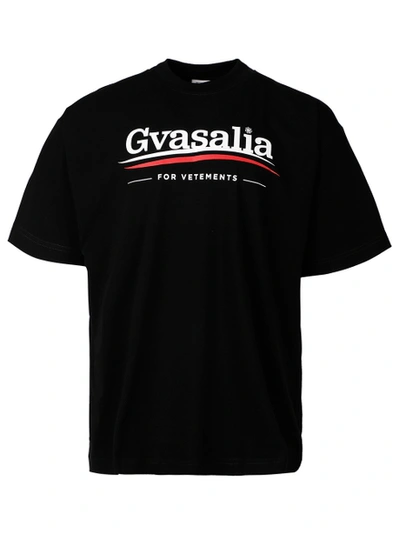 Shop Vetements Gvasalia Logo Graphic T-shirt Black
