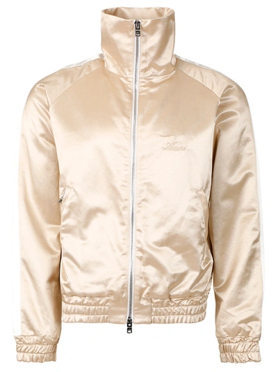 Shop Amiri Sateen Track Jacket Champagne And White