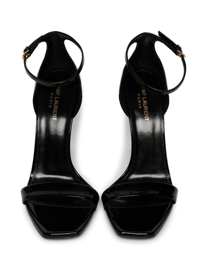 Shop Saint Laurent Square Toe Jane 105 Stiletto Sandal In Black